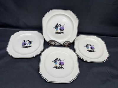 Canonsburg Pottery ''COLONIAL'' Keystone ~ USA ~ Set of 4 ~ Salad Plates ~ 7 5/8''