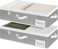 Unterbett Aufbewahrungsbox Mit Deckel, Stoffbettkasten Aufbewahrung Mit Griffen,