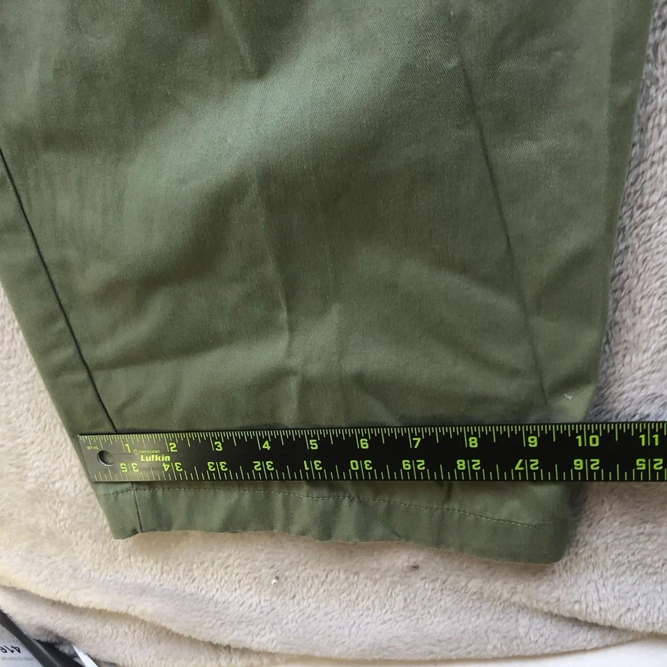 Мужские брюки George размер 44x32 Chino классические плиссированные повседневные дорожные оливково-зеленые - Изображение 4 из 4