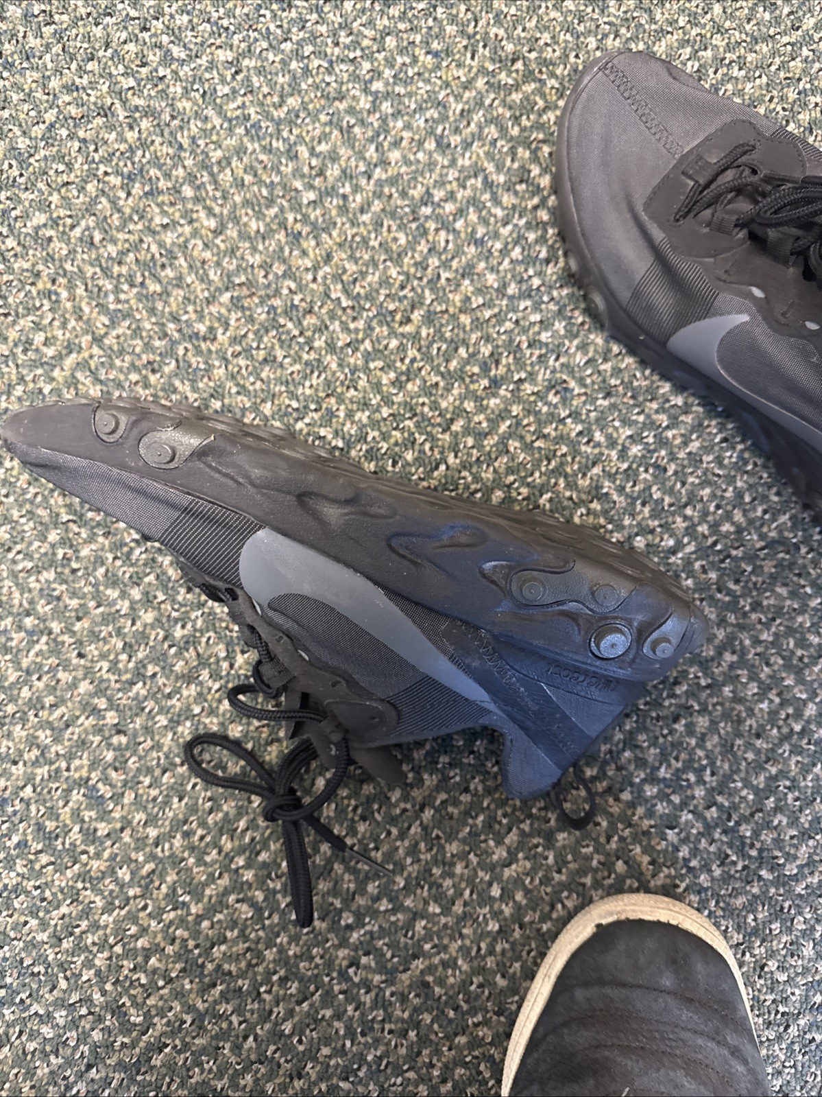 Nike React Element 55 Running Shoes Triple Black … - image 8