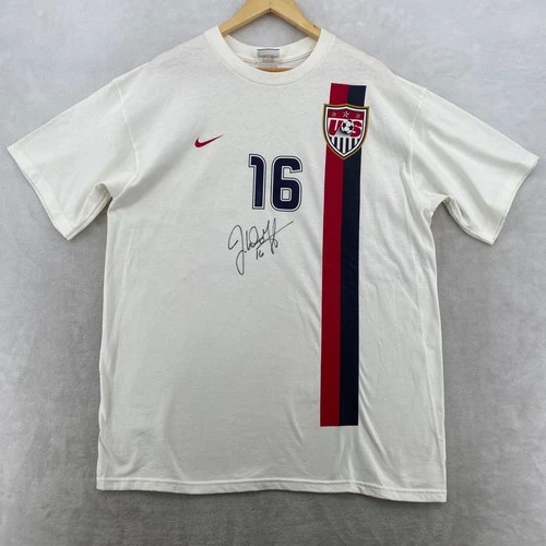 USA Soccer Jersey Shirt Mens Large L White Nike Team 16 Josh Wolff Autographed