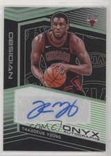 2019-20 Panini Obsidian Onyx Electric Etch Green 22/25 Thaddeus Young Auto 00y0