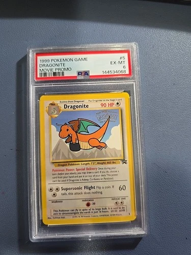 1999 POKEMON GAME MOVIE PROMO #5 DRAGONITE PSA 6