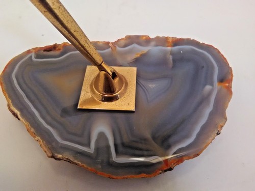 Pluma de roca ágata pulida escritorio rebanada natural geoda ágata sin pluma - Imagen 3 de 9