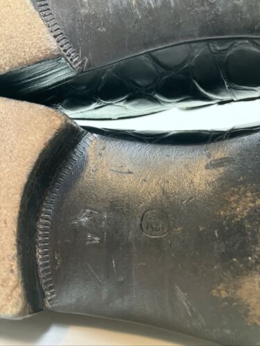 Mocassini vintage Palladio made in Greece da uomo in vero coccodrillo nero taglia 12 AA - Foto 18 di 22