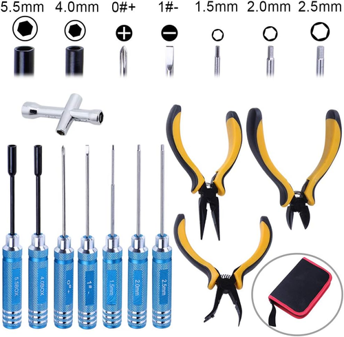 11 in 1 Professional Multi RC Tools Kits Box Set Hex Driver Allen Keys Screwdriv