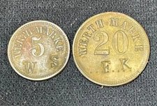 Unkown Type Early World Foreign coin medal Token Counter Stamped WS FK