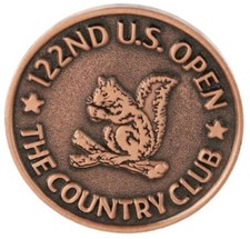 2022 US Open The Country Club Large TWO SIDED - BRONZE - LOGO Golf BALL MARKER