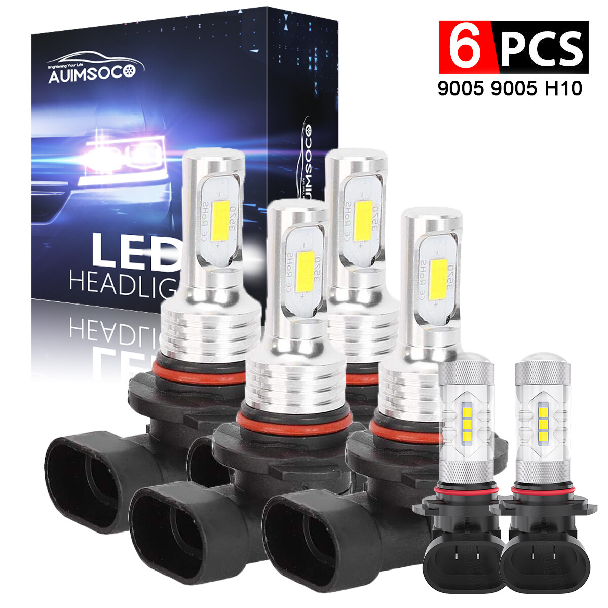 For Ford EXPEDITION 2003-2006 6000K 6X LED Headlight & Fog Light Bulbs Combo Kit