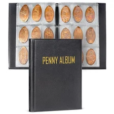 CollectHall Mini Pressed Penny Book, Penny Album Hoold 108 Coins, Portable Pe...