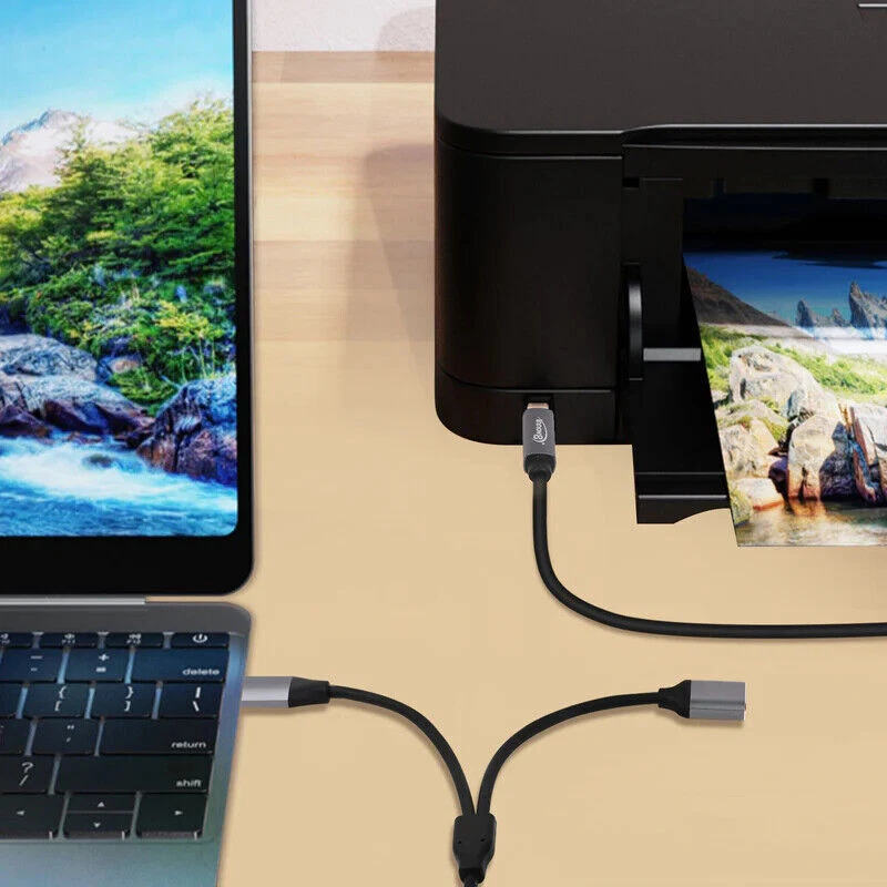 Wonderwires USB-B 2.0 Male to USB-A Male & Female Splitter Printer Cable 1m - Image 4 of 4