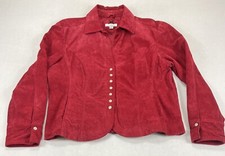 Dressbarn Raspberry 100% Suede Leather Fitted Jacket Women’s Size Xl
