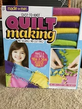 NEW MADE by ME, EASY TO KNOT QUILT MAKING KIT, AGE 6+ 48”x36” Fleece Quilt