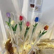 1pc Holiday Gift Real Touchs Long Stem Bouquet Simulation Tulips Flowers Fresh