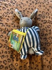 Zoobies Storytime Pal Soft Pillow Cozy Blanket Stuffie & Book Rabbit Striped