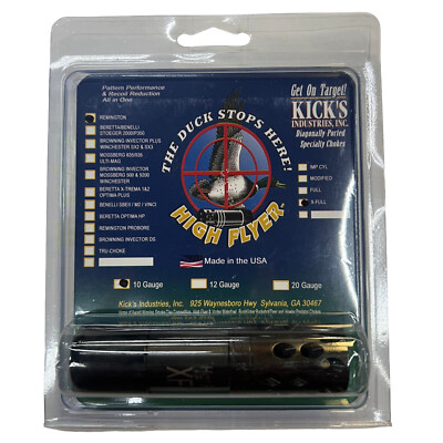 KICKS HIGH FLYER PORTED BLACK CHOKE TUBE X-FULL 10GA REMINGTON SHOT GUN