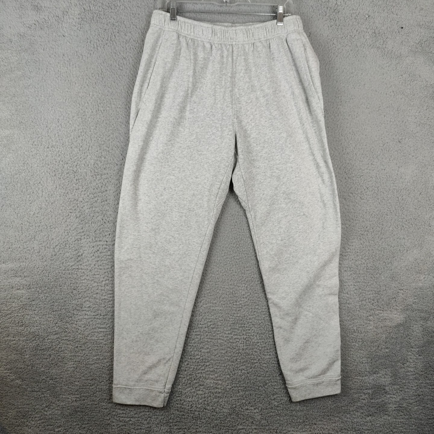 Nike Yoga Pants Grey Women's Large Tapered Leg Fleece sweatpants Workout Athleti-image