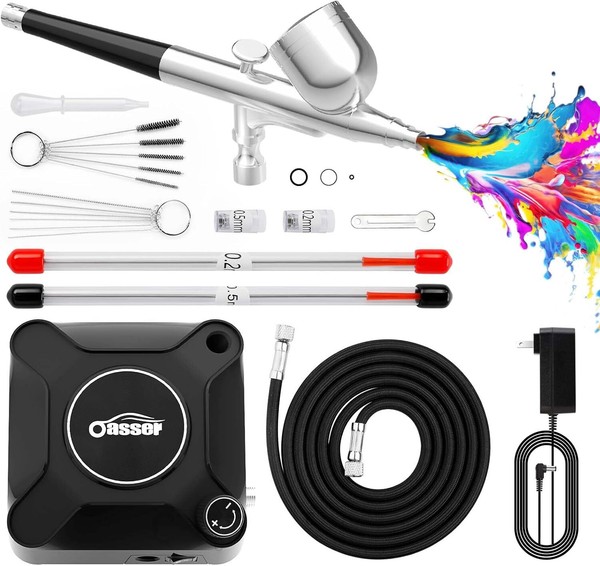 Oasser Airbrush Set 36 Psi Mit Kompressor Double Action-Airbrush-Pistole Und-image