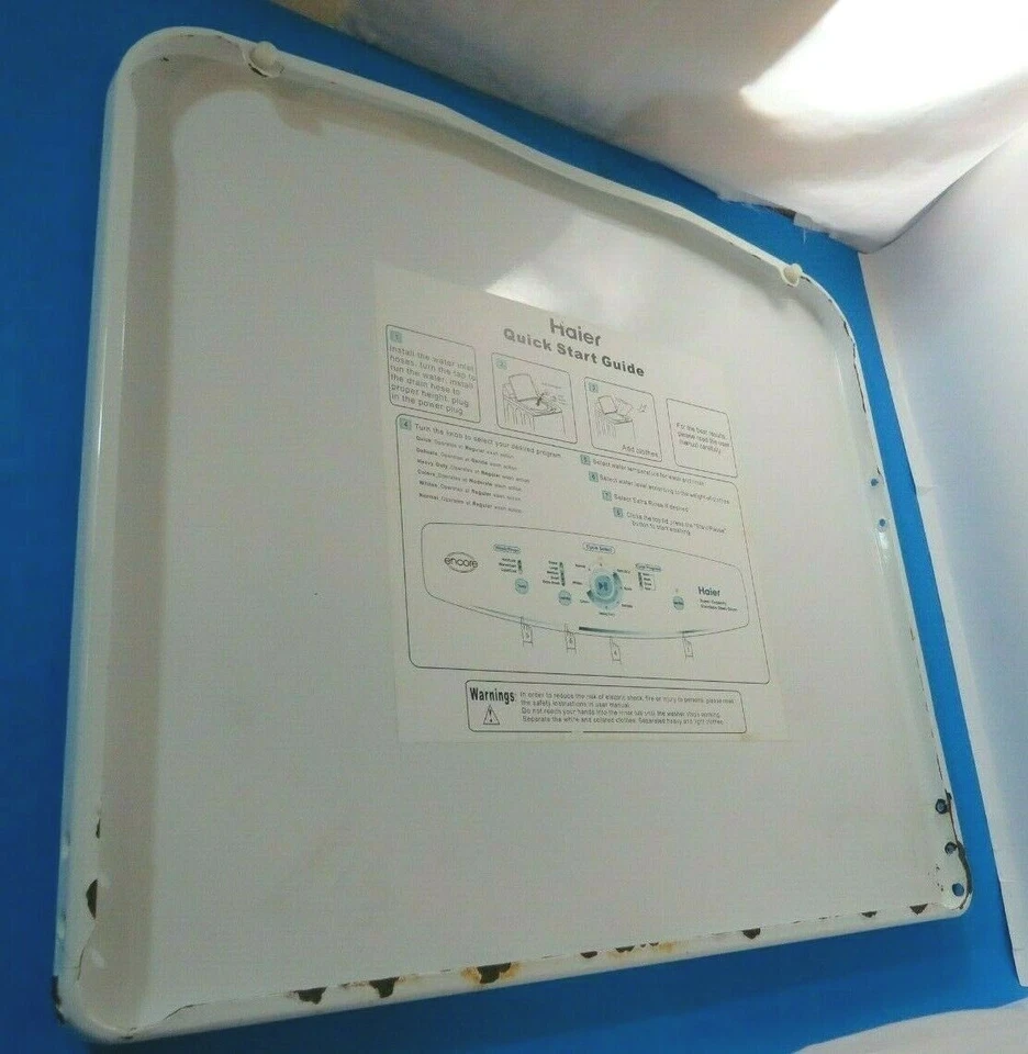 Haier Washer: Top Lid 19 3/4 x 18 Model RWT350AW (WD-4250-26) (P4973)  - Image 3 of 4