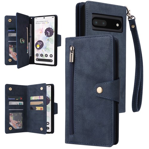 Zip Wallet Case Flip Leather Cover For Google Pixel 9A 8A 7A 7 8 9 Pro 6A 5XL 4A - Picture 15 of 76