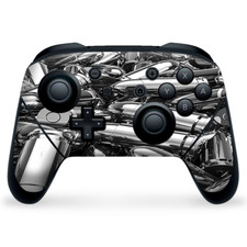 Nintendo Switch Pro Controller Skin Decal Vinyl Wrap - Silver Bullets Polished