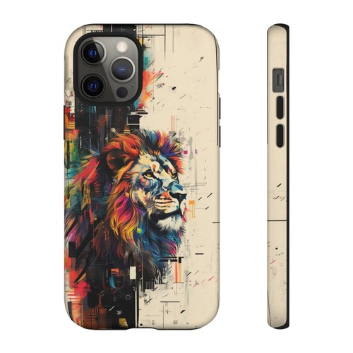 Phone Case for iPhone, Pixel, Galaxy - Lion Retro Abstract Colorful Cover - Picture 76 of 191