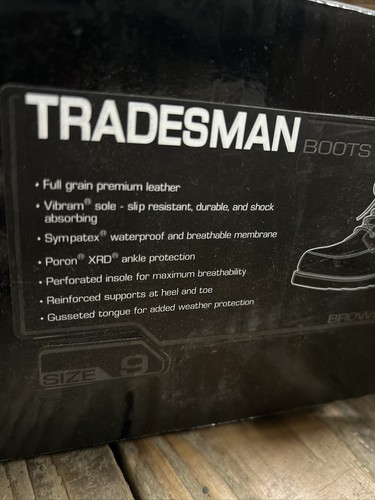 Fly Racing Tradesman Boots Size 9 Leather Vibram Sole brand New Moto - Picture 8 of 9
