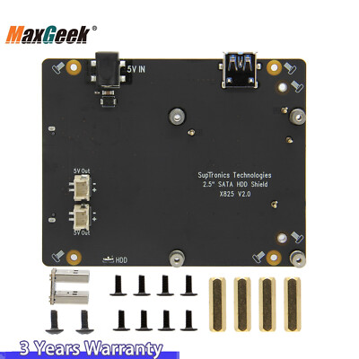 X825 V2.0 2.5 Inch SATA SSD/HDD Expansion Board for Raspberry Pi 4 NAS Storage