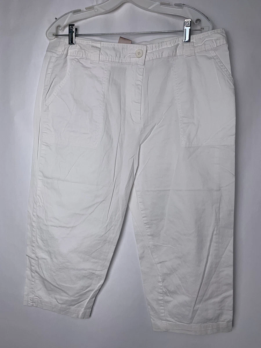 White Stag 16 Capri Pants Womens Zip Pockets White Button NWOT eBay