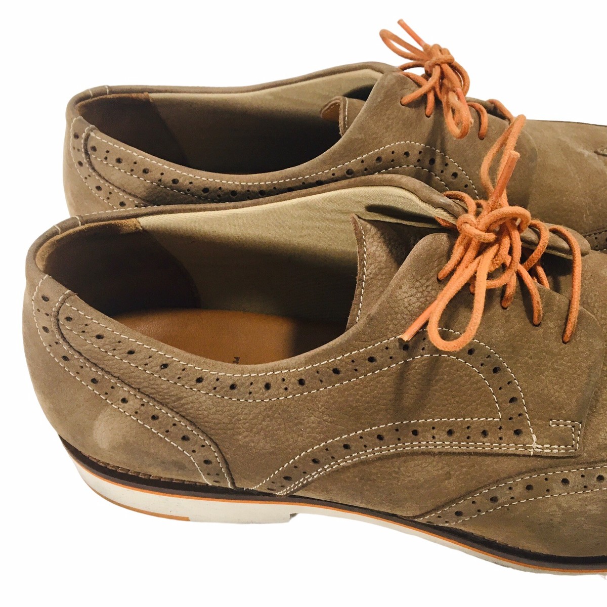 Men\'s Johnston Murphy Sheepskin Lining Wingtip Oxford Shoes Orange Soles Sz 13M Men main image 4