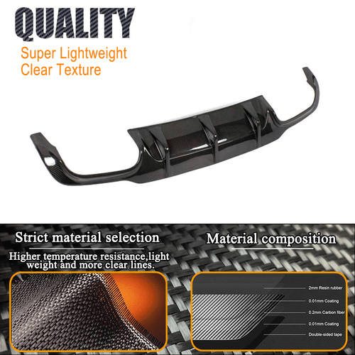 Difusor trasero de carbono para Mercedes W204 C63AMG 12-14 parachoques alerón trasero - Imagen 7 de 10
