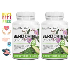 Berberine Complex 1250mg Glucose Metabolism, Immunity & Weight Loss  2 Bottles
