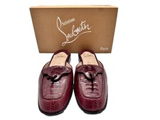 Christian Louboutin Mules taglia 38 ciabatte pelle rosso bordeaux suola rossa nuove casa