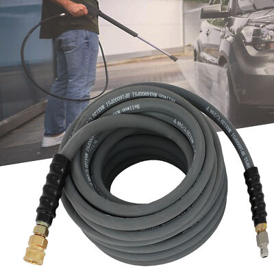 #ad #ad 50ft x 3 8quot; Pressure Washer Hose Non Marking 4000 PSI Gray With Couplers $60.99
