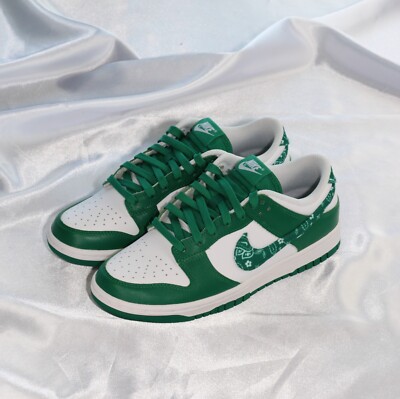 Size 8W - Nike Dunk Low Essential Paisley Pack Green White Low Top