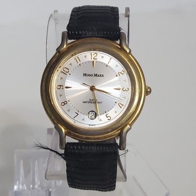 Hugo Maxx 18K PL Gold 3ATM Water Leather Band Watch Small