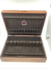 Vintage Naken Wood Silverware Flatware Storage Chest Box Anti Tarnish Dovetails