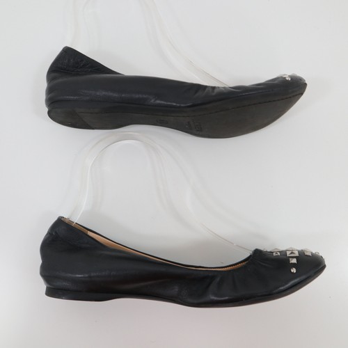 J.CREW Ballet Flats Womens 6.5 Black Leather Pyramid-Studded Embellished Cece - Picture 9 of 12