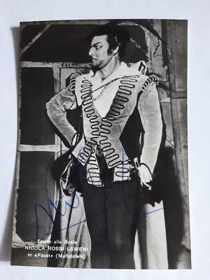 Nicola Rossi Lemeni bass Autographed photo in Faust Teatro alla Scala