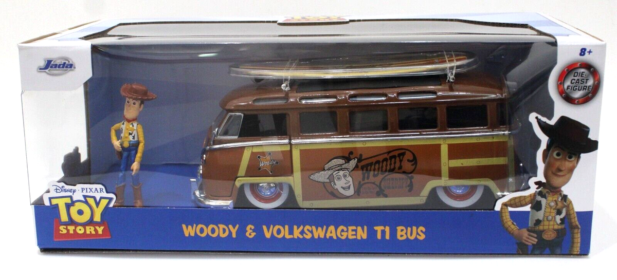JADA トイ・ストーリー＆フォルクスワーゲンTIバス 1962 Volkswagen T1 Bus w/ Woody Figure, Toy Story - Jada