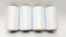 WHITE SPUN POLYESTER THREAD - QUILTING SERGER SEWING THREAD 4000 YARDS T27 #651
