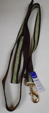 Premier Dog Leash Brown  Green Paisley Design 1" Wide 6FT Long Up To 90 LBS