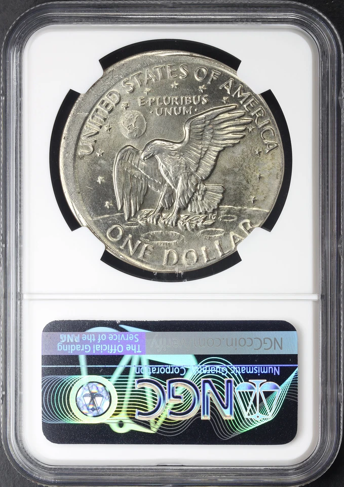 1978 Eisenhower Ike Dollar NGC MS-65 Mint Error Struck 10% Off Center - Image 2 of 2