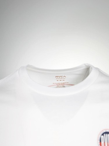 Camiseta RVCA Para Hombre Blanca Azul Marino Rojo Círculo Calce Regular S/S (S15) - Imagen 6 de 8