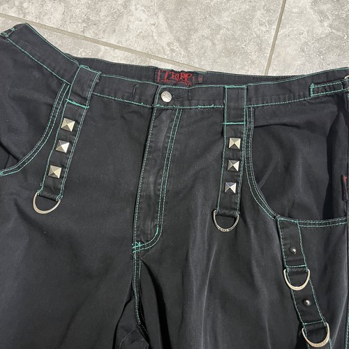 Tripp NYC Vtg 90s Pants Skull Goth Emo Bondage Baggy Grunge Punk Y2K Black 2X - Picture 20 of 24