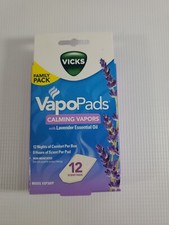VICKS VapoPads CALMING VAPORS   Lavender Essential Oil 12 Pads FAMILY PACK