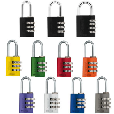ABUS Vorhangschloss 145 / 20 / 30 / 40 Alu Code Zahlenschloss Koffer Farbig