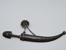 Antico pugnale miniatura  impero Russo kavkaz in argento 84, lungo 16,5 cm.