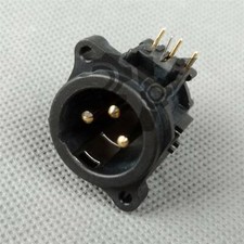 New 1Pcs 3 Pin Panel Mount Male Chassis Socket Connector XLR