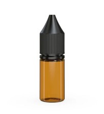 CHUBBY GORILLA 10ML V3 PET Bottles 25pack TRANSLUCENT AMBER BOTTLE/BLACK LID